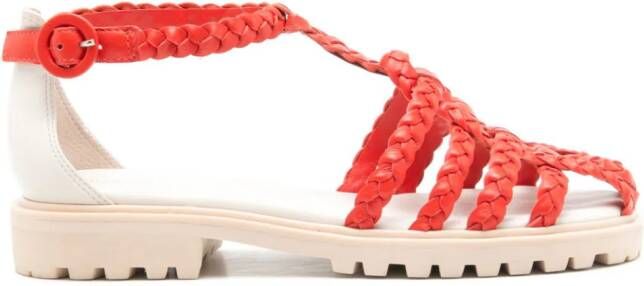 Sarah Chofakian Flanner caged sandals Orange