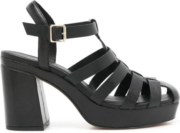 Sarah Chofakian Fleure 70mm leather sandals Black