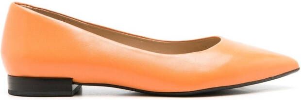 Sarah Chofakian Francesca leather ballerina shoes Orange