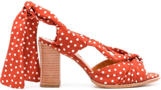 Sarah Chofakian Frida ankle-tie 90mm sandals Brown