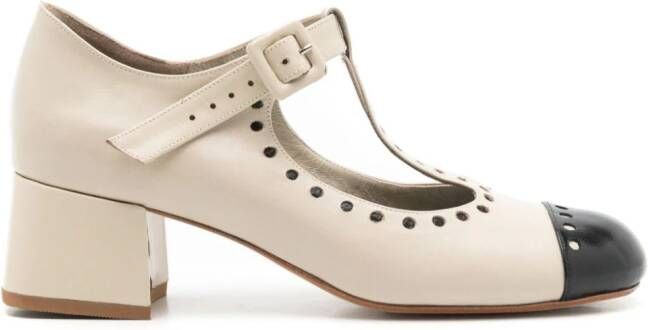 Sarah Chofakian Gabrielle 40mm leather pumps Neutrals