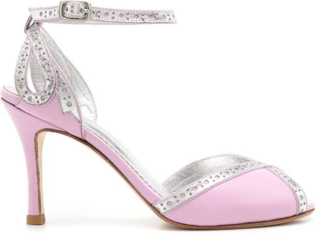 Sarah Chofakian Gellle 75mm leather sandals Purple