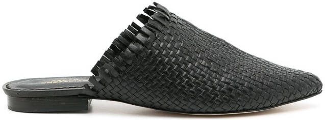 Sarah Chofakian interwoven leather mules Black