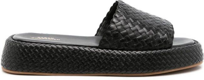 Sarah Chofakian interwoven leather sandals Black