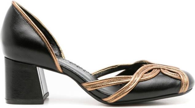 Sarah Chofakian Irene 50mm contrast-trim pumps Black