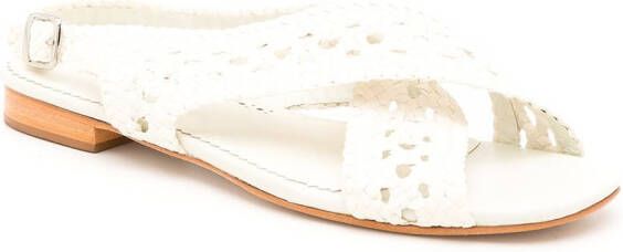 Sarah Chofakian Isolde flat sandals White