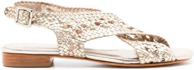 Sarah Chofakian Isolde metallic interwoven sandals Gold