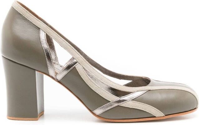 Sarah Chofakian Jubilee 55mm cut-out pumps Green