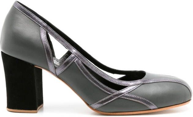 Sarah Chofakian Jubilee 55mm cut-out pumps Grey