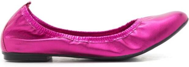 Sarah Chofakian Julia elasticated leather ballerina shoes Pink