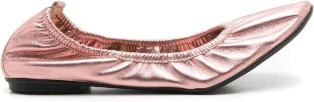 Sarah Chofakian Julia metallic ballerina shoes Pink