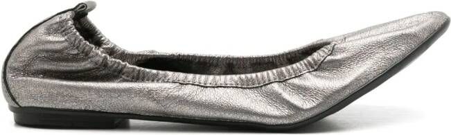 Sarah Chofakian Julia metallic-effect ballerina shoes