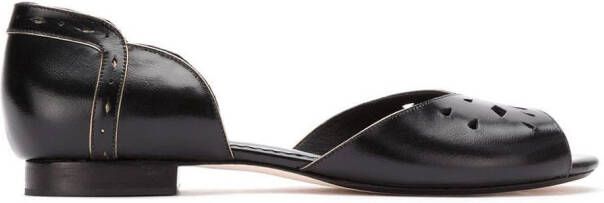 Sarah Chofakian leather ballerinas Black