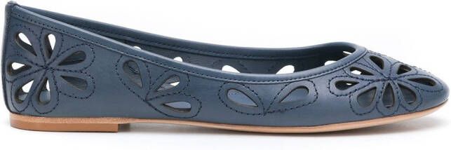 Sarah Chofakian leather ballerinas Blue