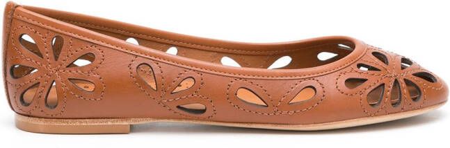 Sarah Chofakian leather ballerinas Brown