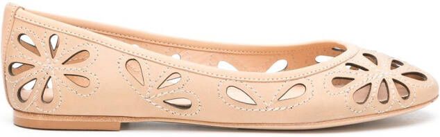 Sarah Chofakian leather ballerinas Neutrals