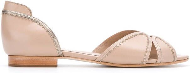 Sarah Chofakian leather ballerinas Neutrals
