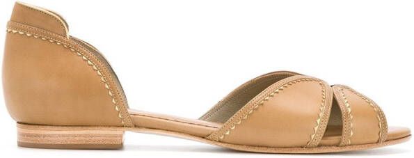 Sarah Chofakian leather ballerinas Neutrals