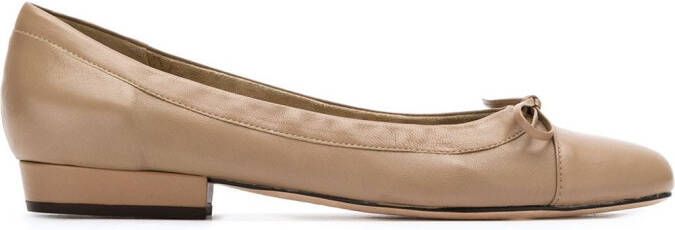 Sarah Chofakian leather ballerinas Neutrals