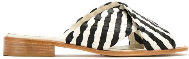 Sarah Chofakian leather flat sandals Black