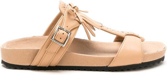 Sarah Chofakian leather Oregon flat sandals Neutrals