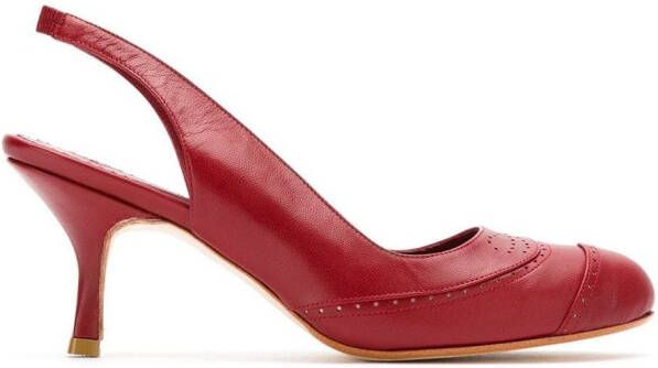 Sarah Chofakian leather pumps Red