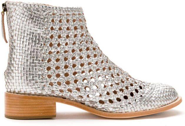Sarah Chofakian leather Teca boots Silver