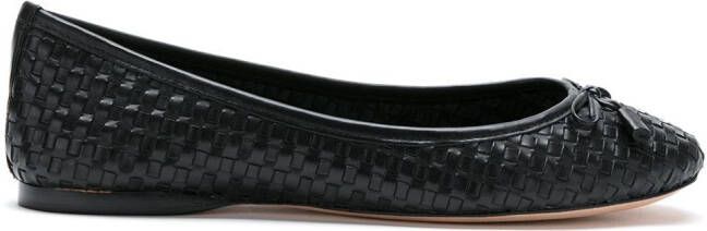 Sarah Chofakian leather woven flats Black