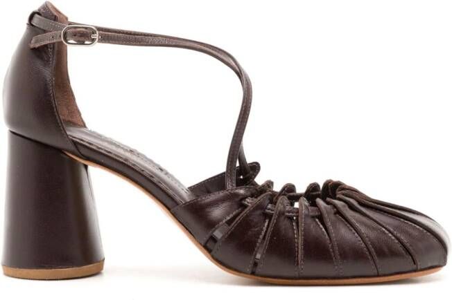 Sarah Chofakian 65mm Lee leather pumps Brown