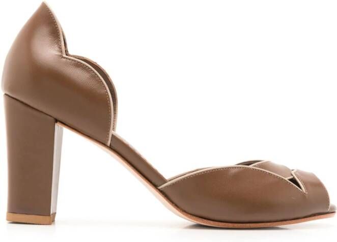 Sarah Chofakian Léger 75mm leather pumps Brown