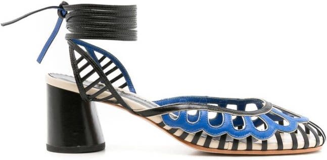 Sarah Chofakian Lilibet 50mm ankle-tie sandals Blue