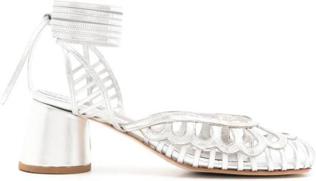 Sarah Chofakian Lilibet 55mm leather pumps Silver