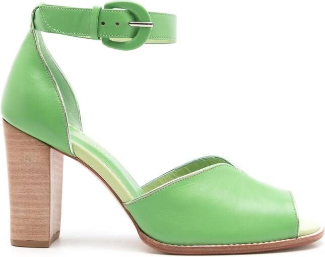 Sarah Chofakian Lorraine 75mm leather sandals Green