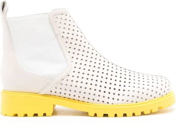 Sarah Chofakian Louis leather ankle boots White