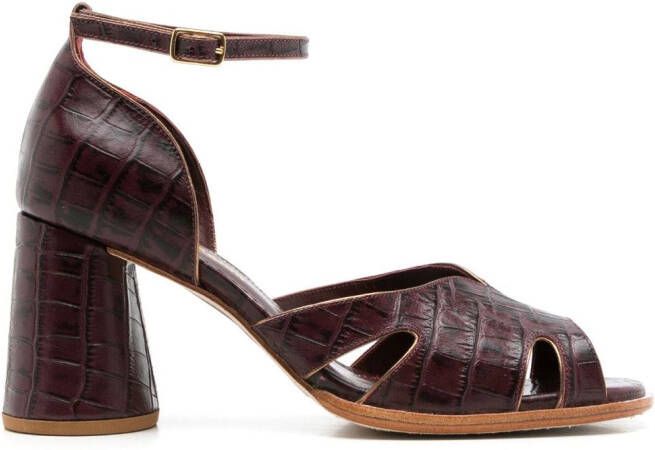 Sarah Chofakian Lucie 65mm leather sandals Brown