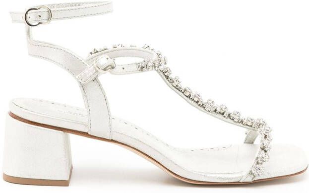Sarah Chofakian Lumiere crystal-embellished sandals Grey