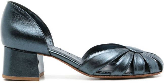Sarah Chofakian Marjorie 40mm round-toe pumps Blue