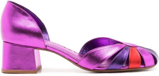 Sarah Chofakian Marjorie panelled pumps Pink