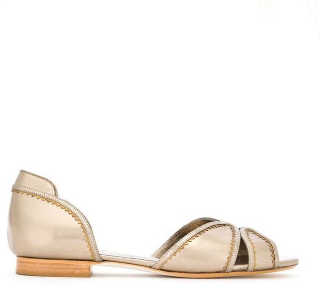Sarah Chofakian metallic flat sandals Grey