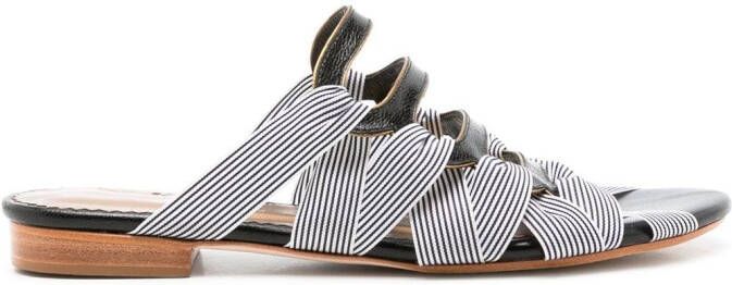 Sarah Chofakian Mia strap-design flat sandals Blue