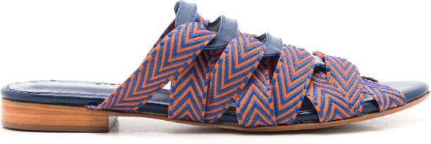 Sarah Chofakian Mia striped sandals Blue