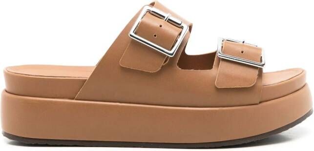 Sarah Chofakian Monte Carlo 45mm platform sandals Brown