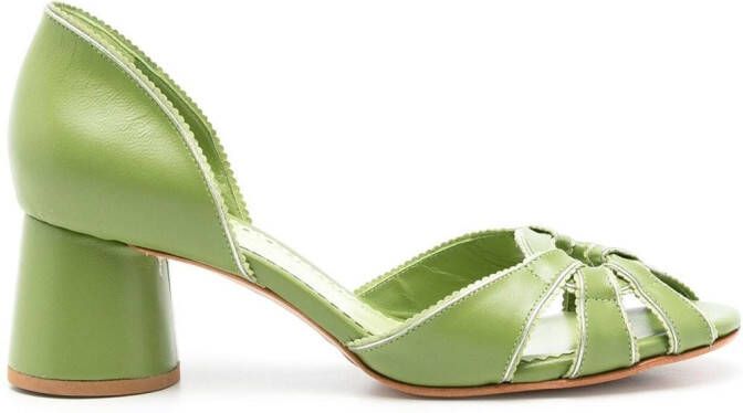 Sarah Chofakian multi-way strap heeled sandals Green
