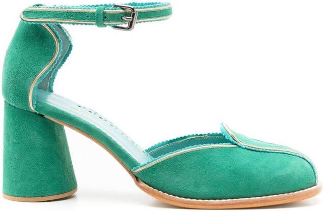Sarah Chofakian Noell 65mm suede pumps Green