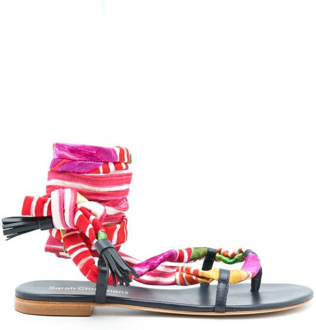 Sarah Chofakian Ocean flat sandals Blue