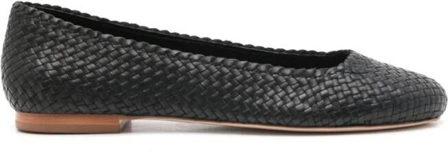 Sarah Chofakian Orly woven ballerina shoes Black