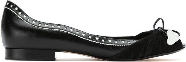 Sarah Chofakian panelled leather ballerinas Black