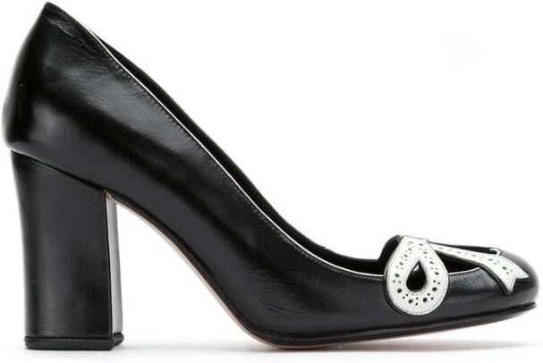Sarah Chofakian panelled leather pumps Black