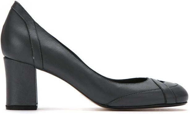 Sarah Chofakian panelled leather pumps Grey
