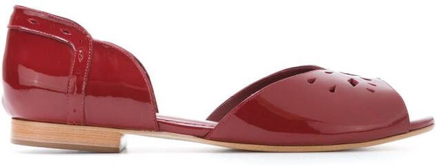 Sarah Chofakian patent leather ballerinas Red